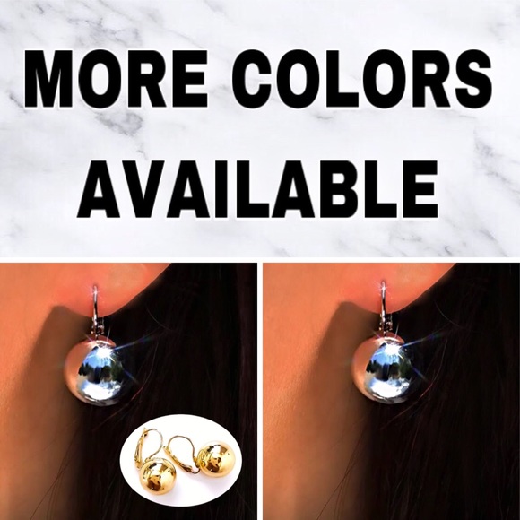 ⚜️[𝟯/$𝟮𝟴]⚜️Big Gold Ball Dangle Earrings NEW - Picture 7 of 8